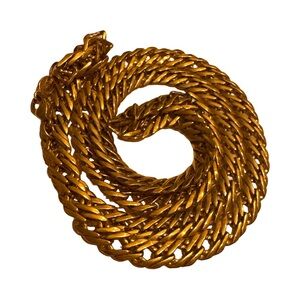 New Vintage Napier Gold Tone Weighty Curb Necklace for Him or Her